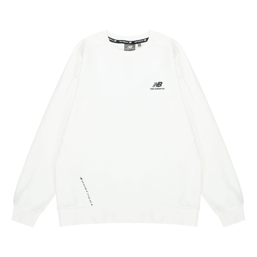 Пуловер New Balance Crew Neck Logo Sweatshirt Бяло | 5CC38623-IV