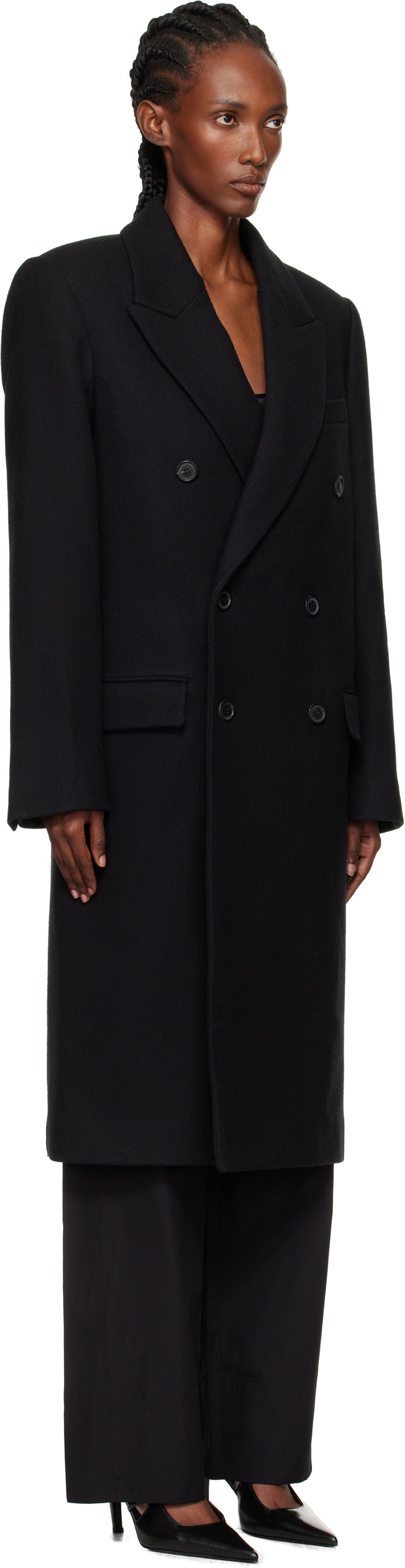 Палта WARDROBE.NYC WARDROBE.NYC Double Breasted Coat Черно | W4108F25WO, 1