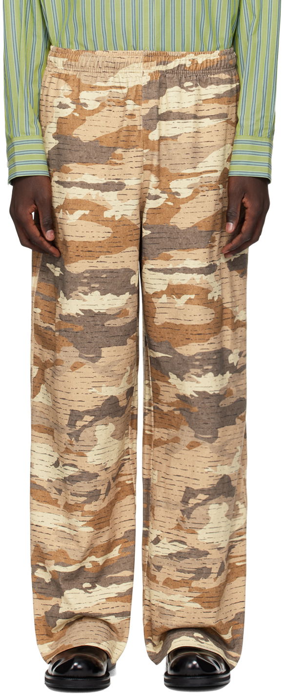 Спортни панталони Acne Studios Camo Sweatpants Бежово | CK0106-, 0