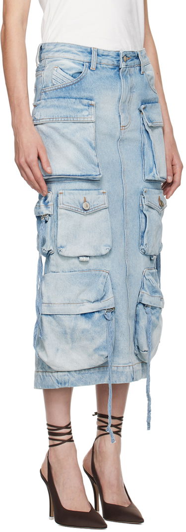 Пола The Attico Attico Pocket Denim Midi Skirt Синьо | 241WCS189 D073, 1