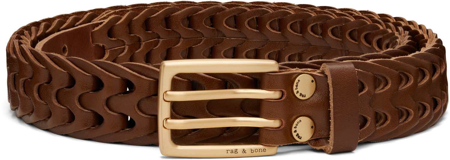 Колани rag & bone Rag & Bone Mini Woven Leather Belt Кафяво | MIA22S1006PO06, 0