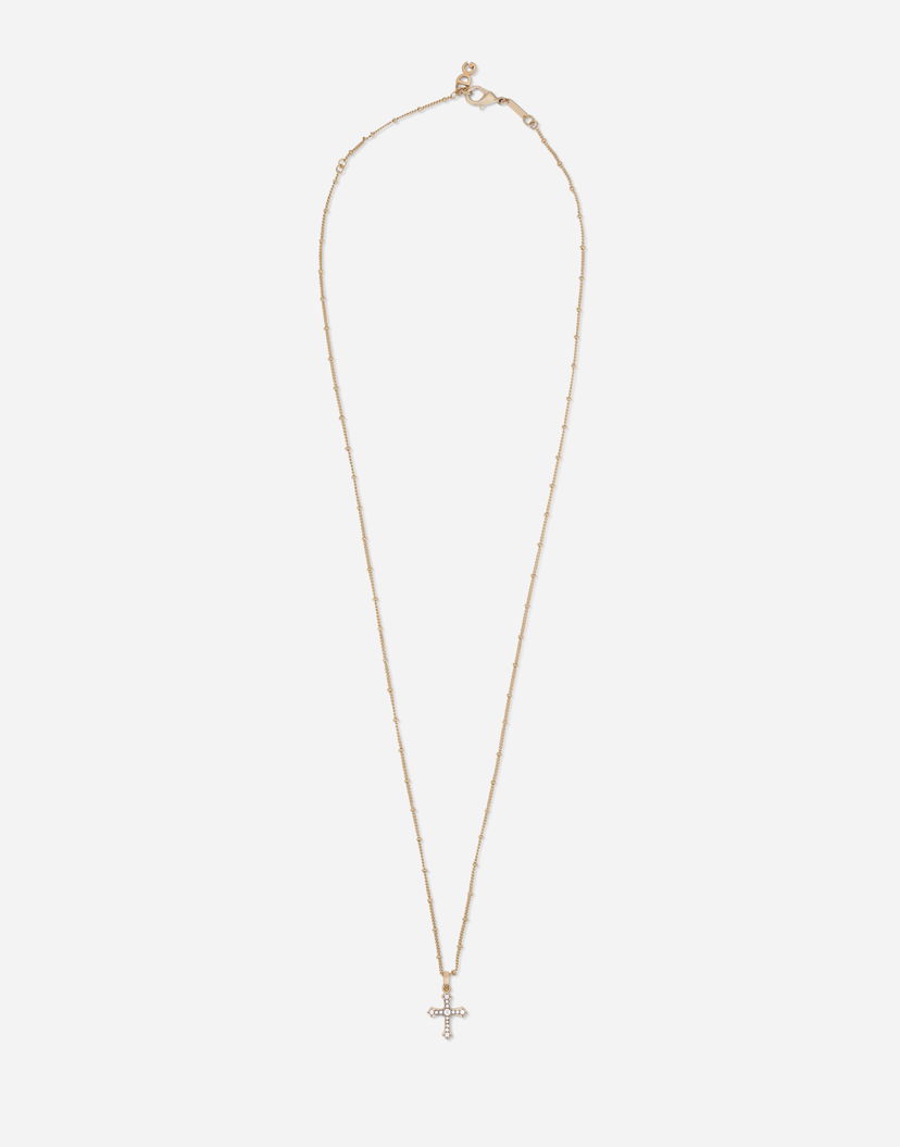 Колие Dolce & Gabbana Gold Metal Cross Pendant Necklace Металик | WNN7S1W1111ZOO00