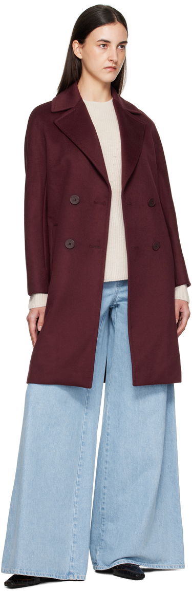 Палта Max Mara Max Mara Agenda Double-Breasted Coat Бургунди | 2526016081, 3