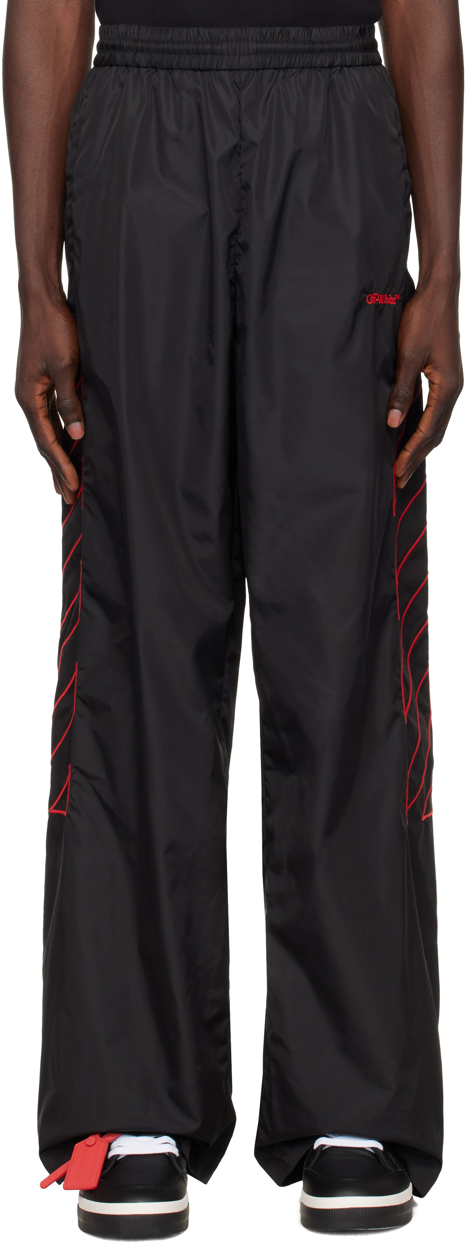 Панталони Off-White Outlined Diag Track Pants Черно | OMCJ019F24FAB0011025, 0