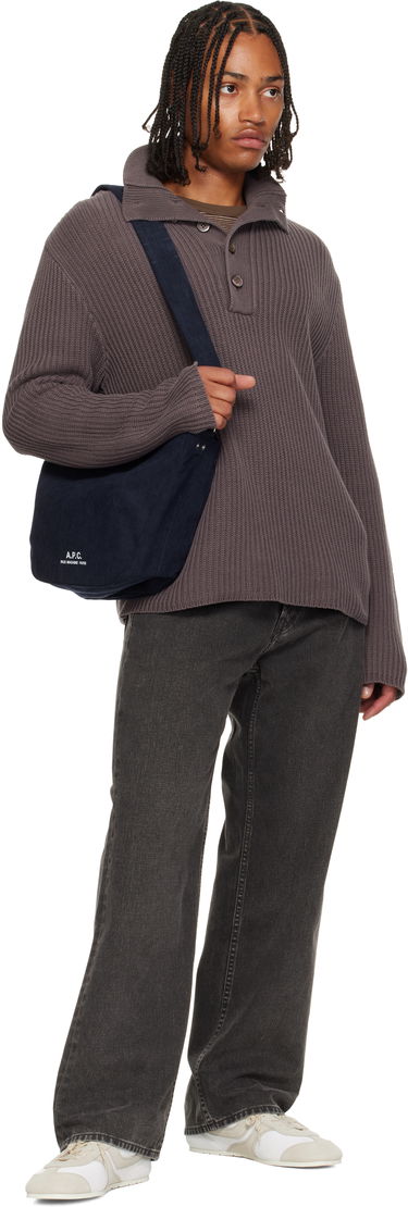 Чанта през рамо A.P.C. A.P.C. Journal Small Corduroy Satchel Тъмно синьо | PSALI-M67010, 3