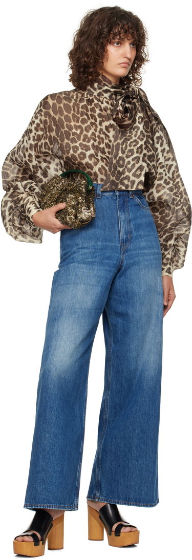 Риза ZIMMERMANN Zimmermann Illustration Billow Leopard-Print Silk Blouse Кафяво | 1395TF241, 3