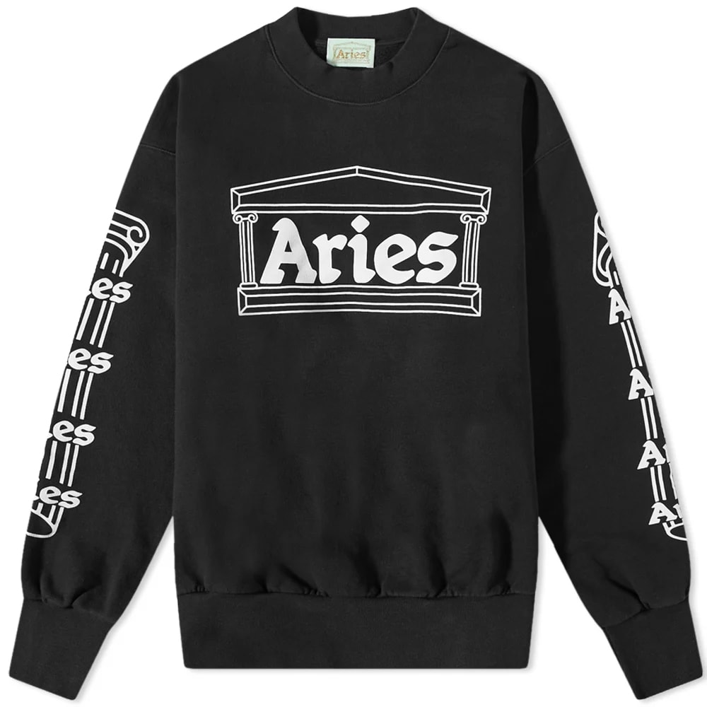 Суитчър Aries Column Crew Sweatshirt Черно | COAR20001-BLK, 0