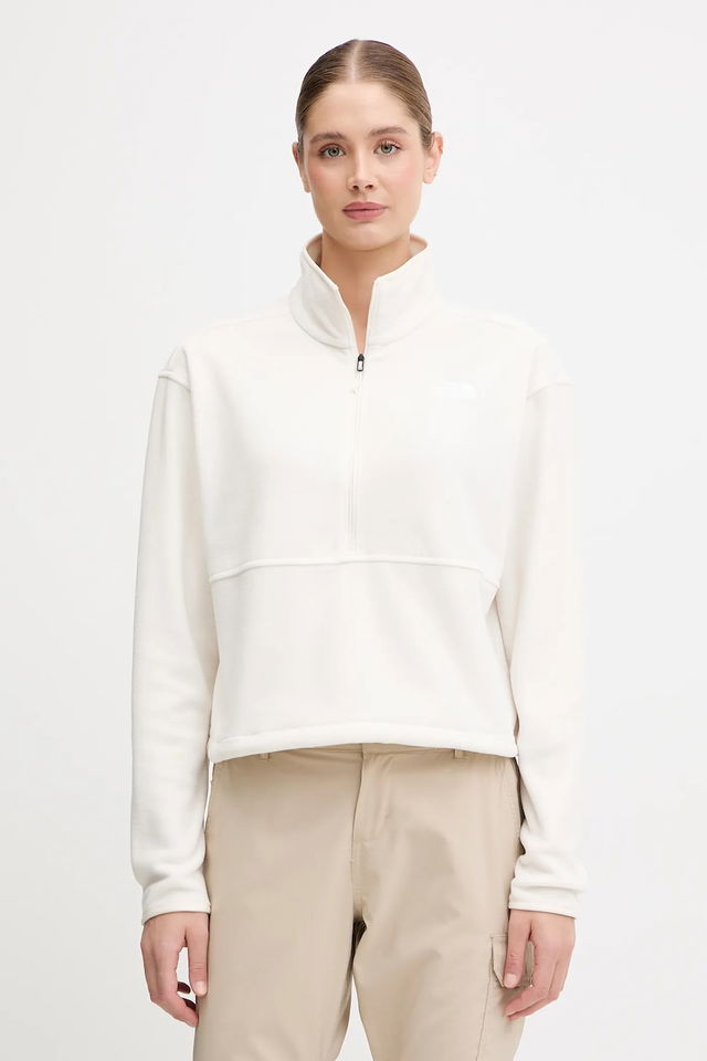 Smooth Cropped Half-Zip Fleece Top