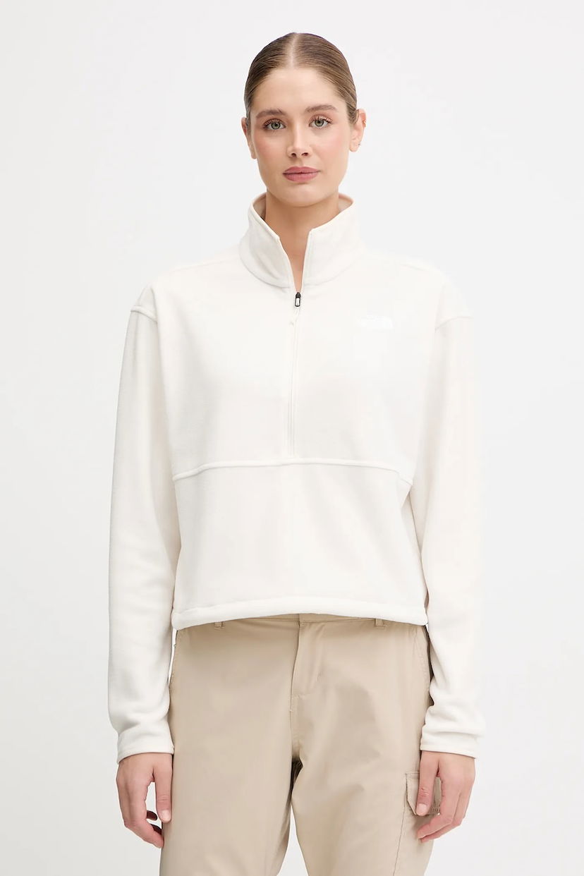 Суитчър The North Face Smooth Cropped Half-Zip Fleece Top Бяло | NF0A8D2CQLI1