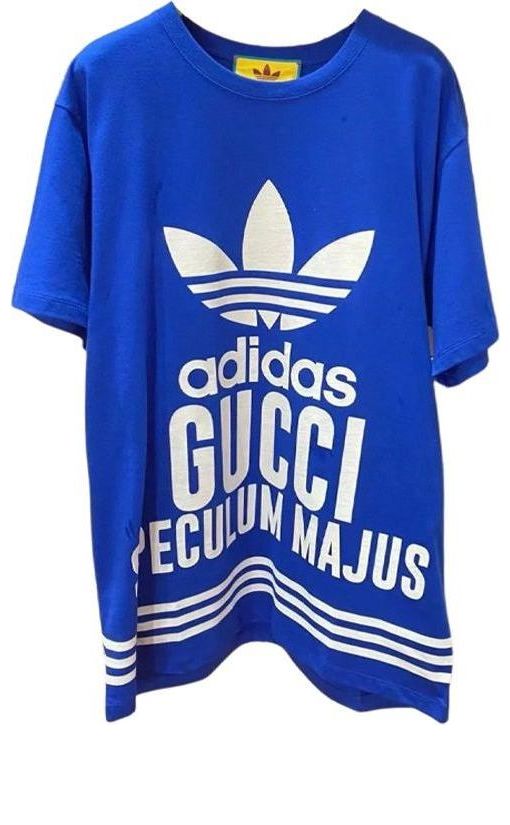 Тениска Gucci Oversized Cotton Jersey Short Sleeve T-Shirt Синьо | 717422-XJEXI-4698
