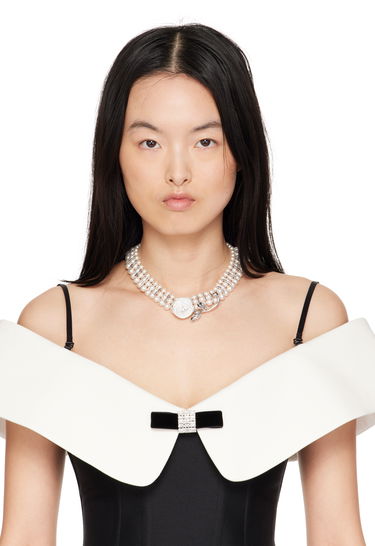 Колие SHUSHU/TONG SHUSHU/TONG YVMIN Edition Rose Layers Pearl Necklace Бяло | 25603SLV00NN, 1