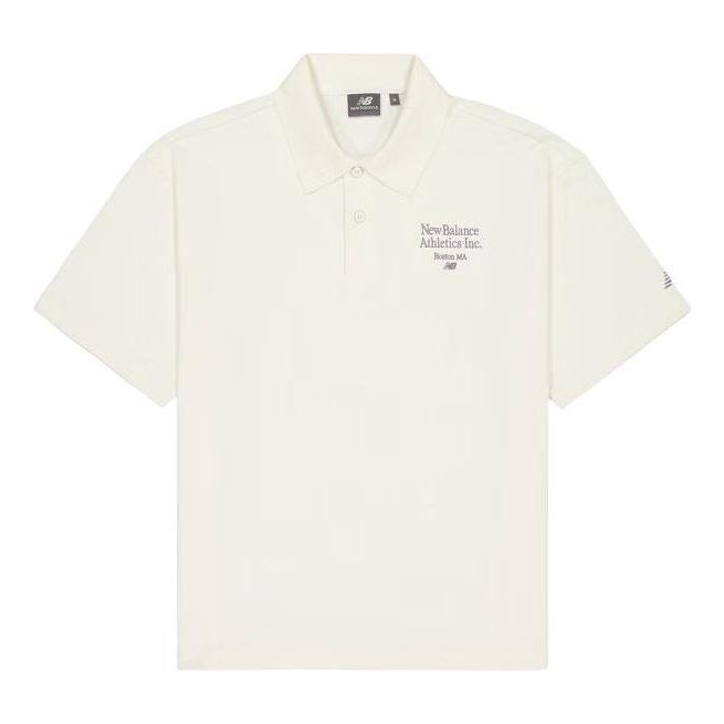 Поло тениска New Balance Athletics Polo Shirt Бяло | NFE21021-IV