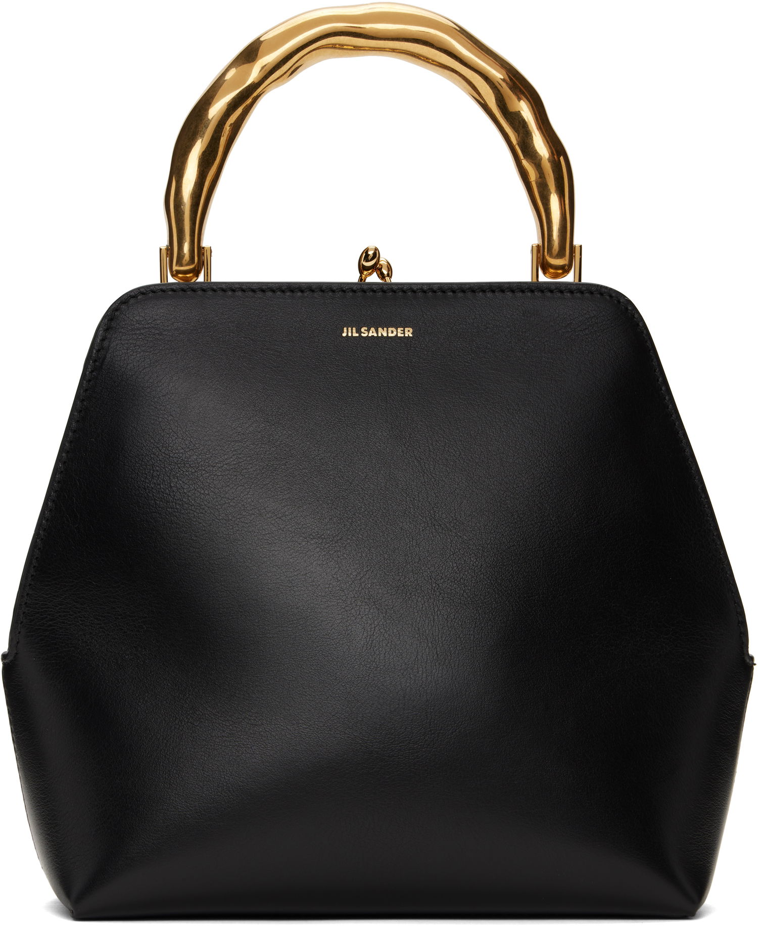 Дамска чанта Jil Sander Square Leather Bag With Gold Handle Черно | J08WD0126_P7190, 0