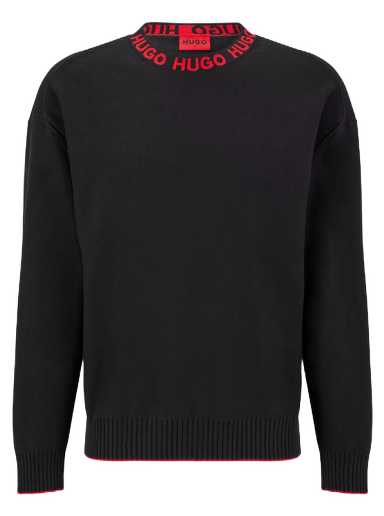 Пуловер BOSS Cotton Sweater Черно | 50474813