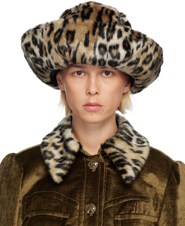 Anna Sui Faux Leopard Hat