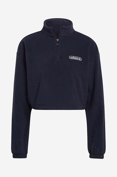 Суитчър adidas Originals Retro 1/4 Zip Cropped Тъмно синьо | HL0052, 4