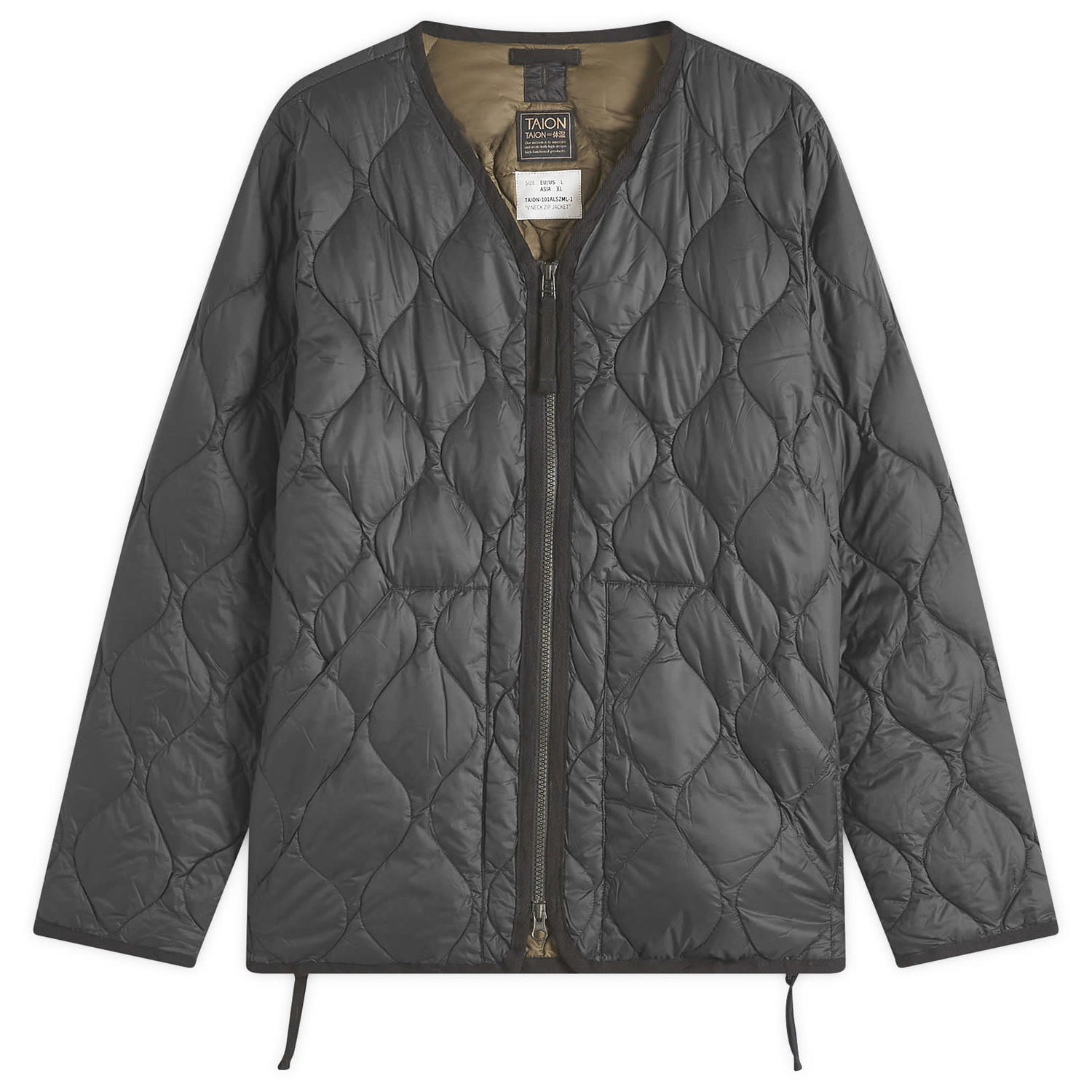 Жилетка TAION Military Zip V-Neck Softshell Down Jacket, Size Large Сиво | TAION-101ALSZML-1-BLK, 1