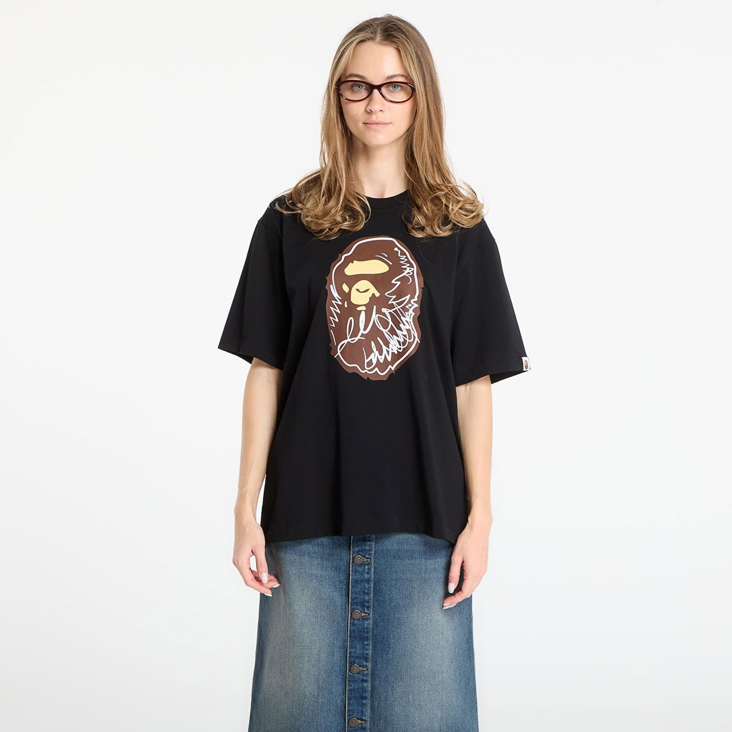 Тениска BAPE BAPE® x FOOTSHOP - Scribble Ape Tee UNISEX Black Черно | 001TEL721324MBLK, 1