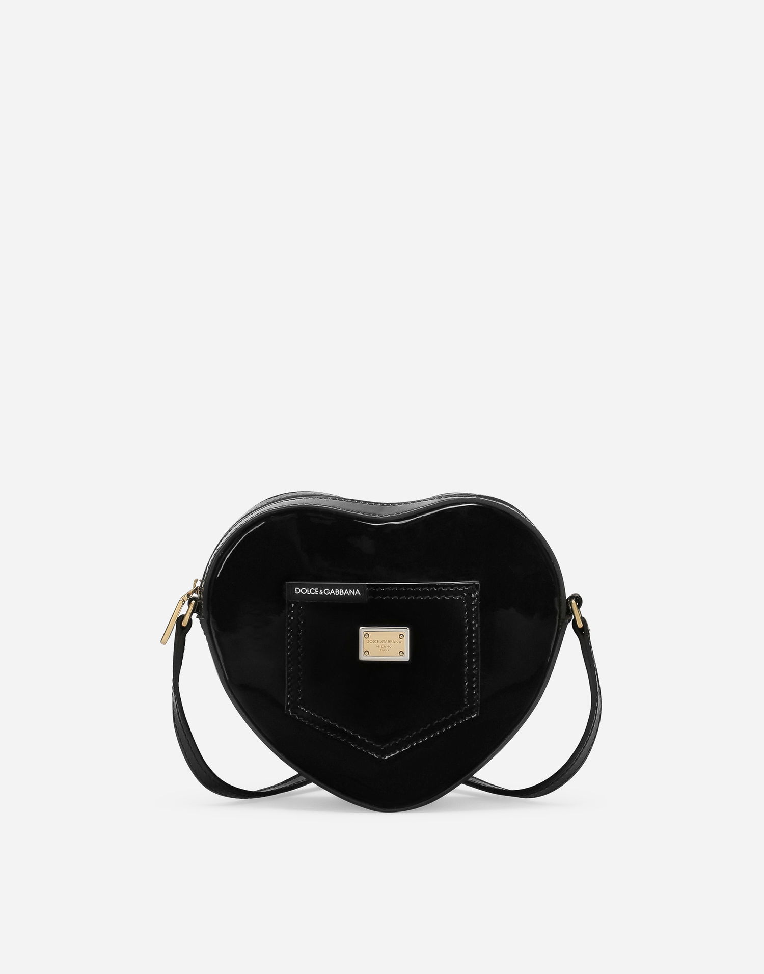 Дамска чанта Dolce & Gabbana Dolce & Gabbana Dg Girlie Heart Patent Leather Shoulder Bag Черно | EB0248A147180999, 0