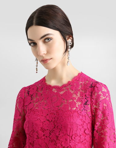 Pокля Dolce & Gabbana Dolce & Gabbana Cordonetto Lace Circle-Skirt Dress Розово | F6TJOTHLMIIF0382, 3