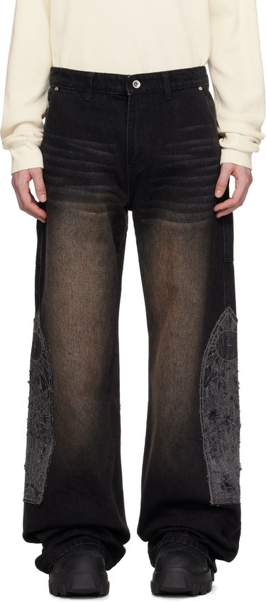 Дънки Who Decides War Who Decides War Mocha Patched Jeans Черно | 1120880017SS25, 0