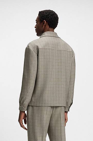 Яке BOSS Relaxed Fit Stretch Overshirt Бежово | 50546049, 1