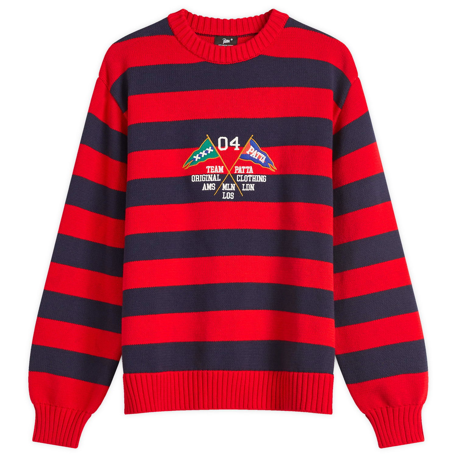 Пуловер Patta Patta Stripe Flag Knit Jumper Червено | POC-SS25-7020-324-0004-084, 1