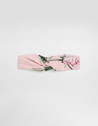 Dolce & Gabbana Poplin Rose Print Twisted Headband