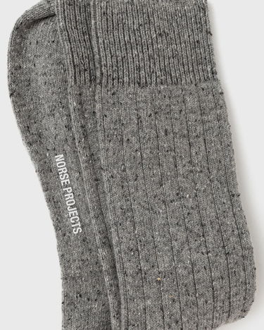 Чорапи NORSE PROJECTS Bjarki Neps Wool Rib Sock Сиво | N82-0008-1500, 1