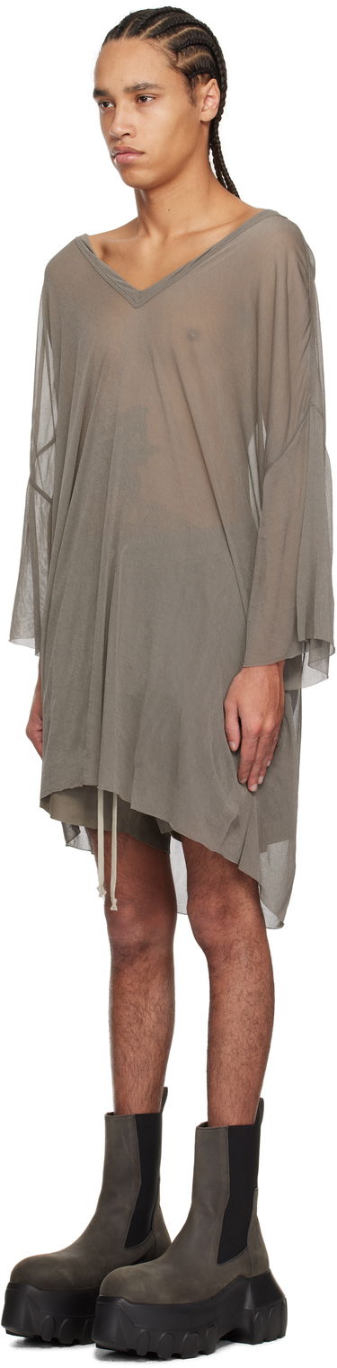 Тениска Rick Owens Rick Owens Hollywood Tommy V-Neck T-Shirt Сиво | RR01E5279 JCR, 3