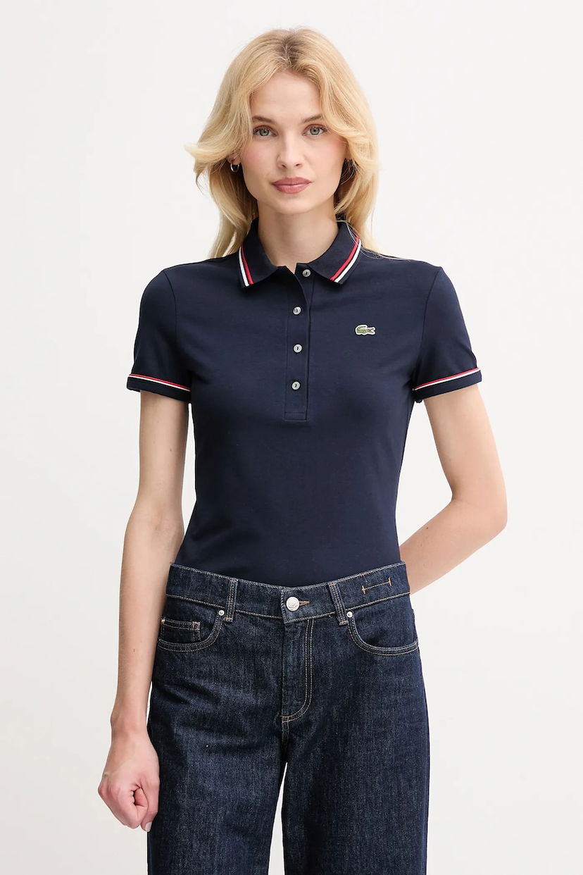Поло тениска Lacoste Lacoste Slim Fit Polo Shirt Тъмно синьо | DF5284