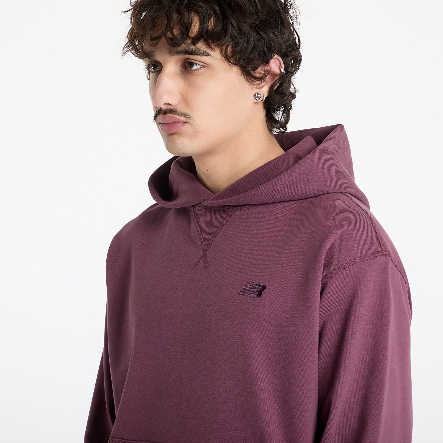 Суитчър New Balance Athletics French Terry Hoodie Бургунди | MT41534FDP, 1