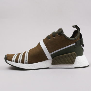 Кецове и обувки adidas Originals White Mountaineering x NMD_R2 Primeknit "Olive" Кафяво | CG3649, 0