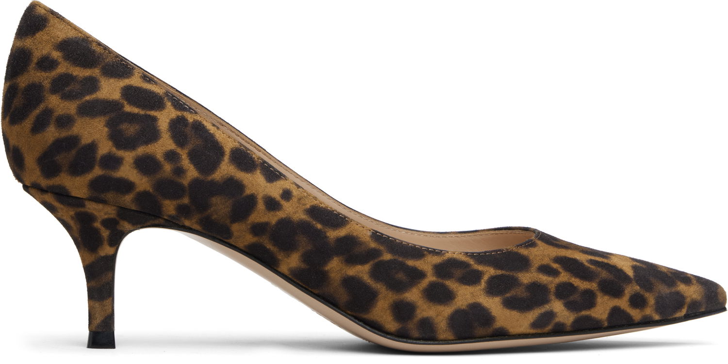 Кецове и обувки Gianvito Rossi Leopard Print Suede Gianvito 55 Pumps Многоцветен | G20336-55RIC-CMD, 0