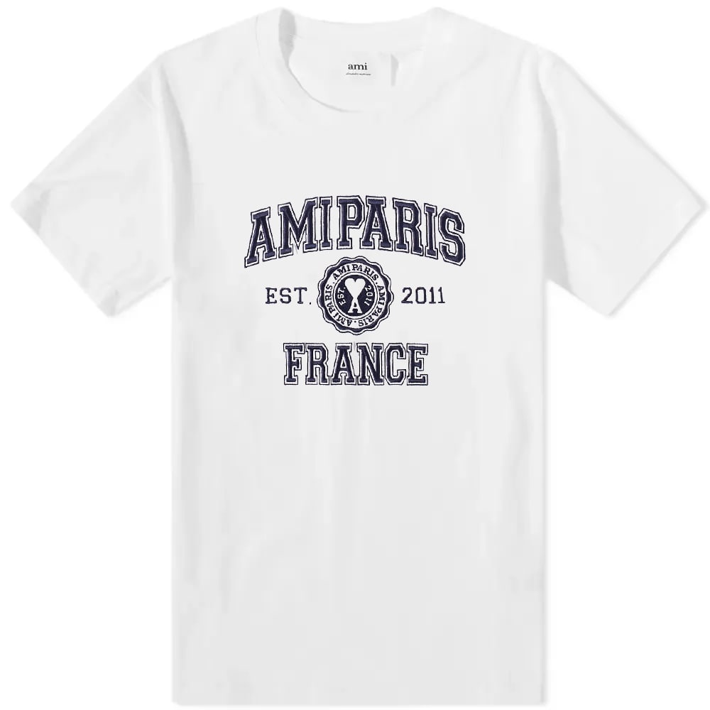 Тениска AMI Paris Varsity Logo Tee Бяло | HTS008-726-100, 0
