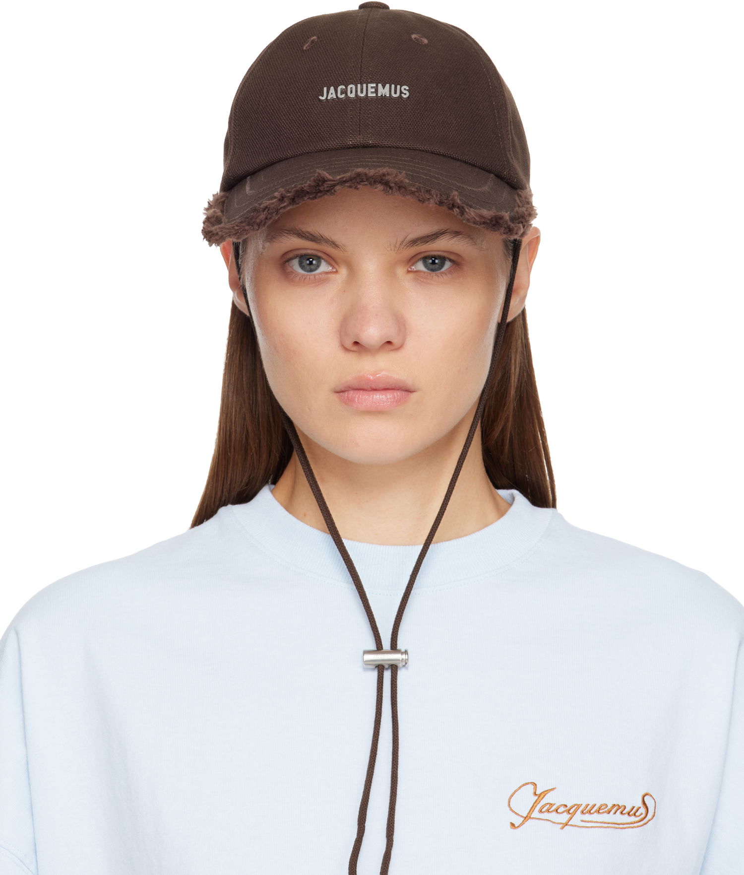 Шапка с козирка Jacquemus Distressed Brim Drawstring 'The Artichaut' Cap Кафяво | 23EACU00452AW00255, 0
