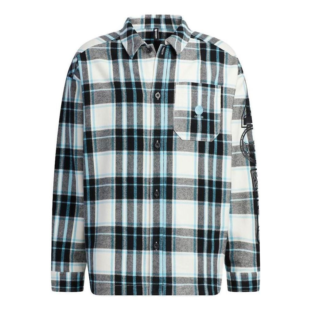Риза adidas Originals Plaid Print Jacket Бяло | IA6842, 0