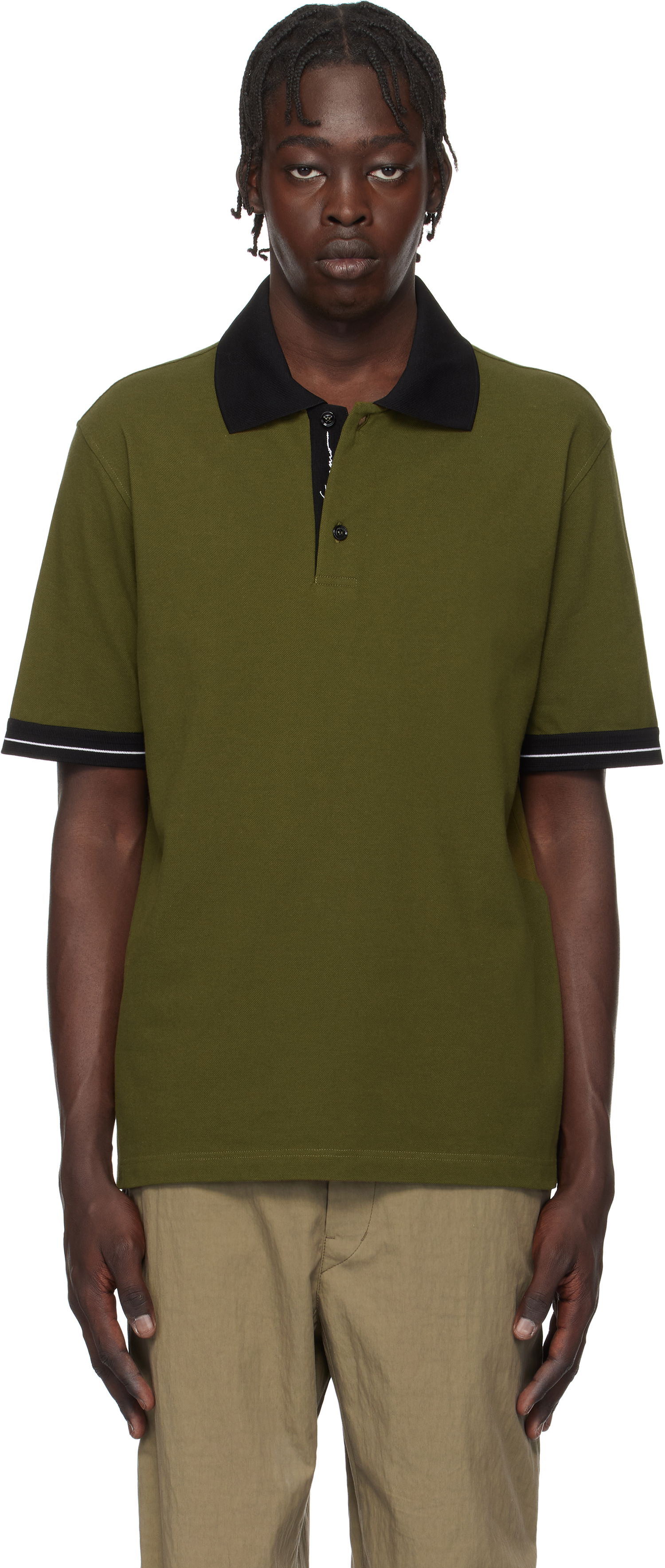 Поло тениска FERRAGAMO Salvatore Ferragamo Color Block Polo Зелено | 781016, 0