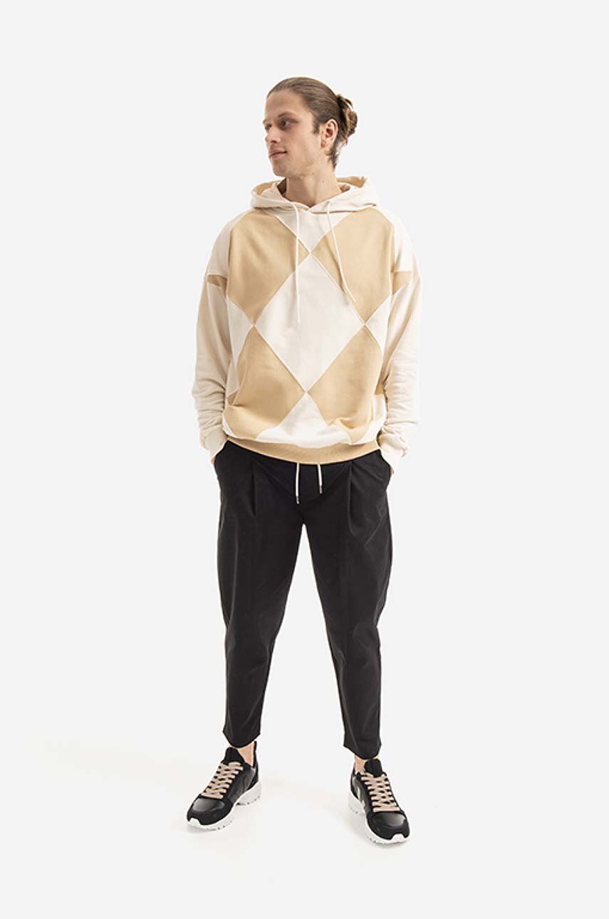 Суитчър Drôle de Monsieur Hoodie Argyle Бежово | HO103.BEIGE, 1