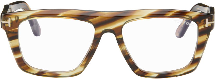 Слънчеви очила Tom Ford Tom Ford FT6059-B Blue Light Glasses Кафяво | FT6059-B_54055