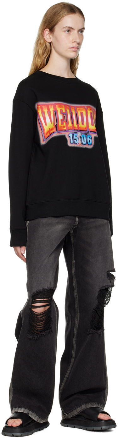 Пуловер We11done We11done Crewneck Sweatshirt with Graphic Print Черно | WD-TS3-22-765-U-BK, 3