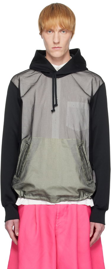 Суитчър Comme des Garçons Homme Plus Smooth Thick & Tulle Hoodie Черно | PO-T030-051, 0