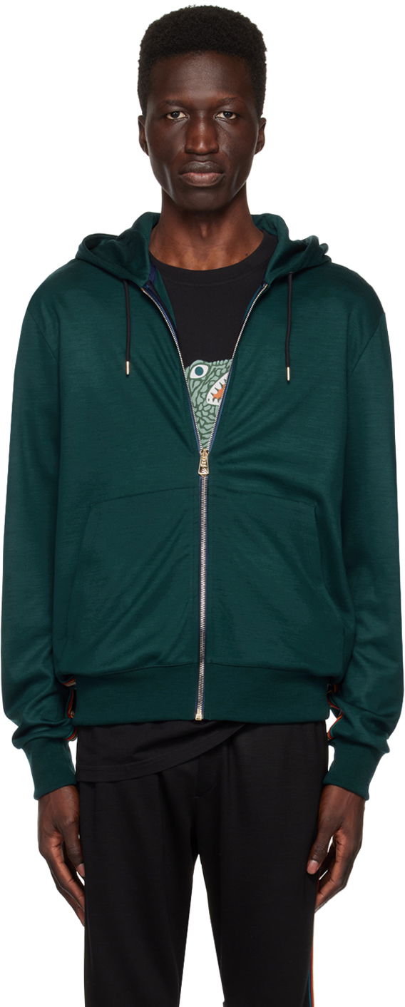 Суитчър Paul Smith Paul Smith Signature Stripe Zip Hoodie Зелено | M1R-300S-H00035-37, 0