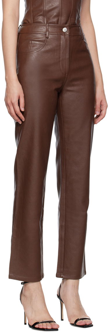 Панталони Miaou Miaou Junior Faux-Leather Straight-Leg Pants Кафяво | 1010-CL-BRL, 1