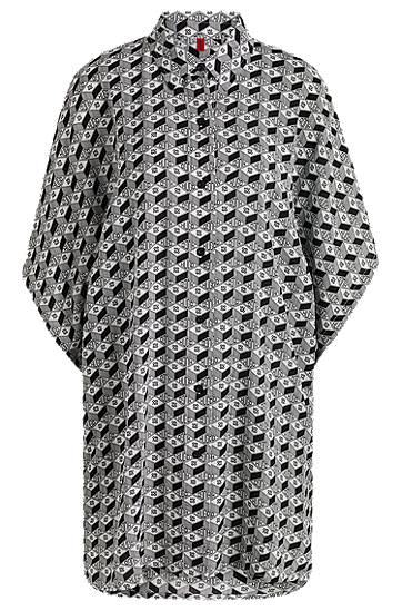 Риза BOSS Geometric Print Short Sleeve Tunic Черно | 50515787, 0