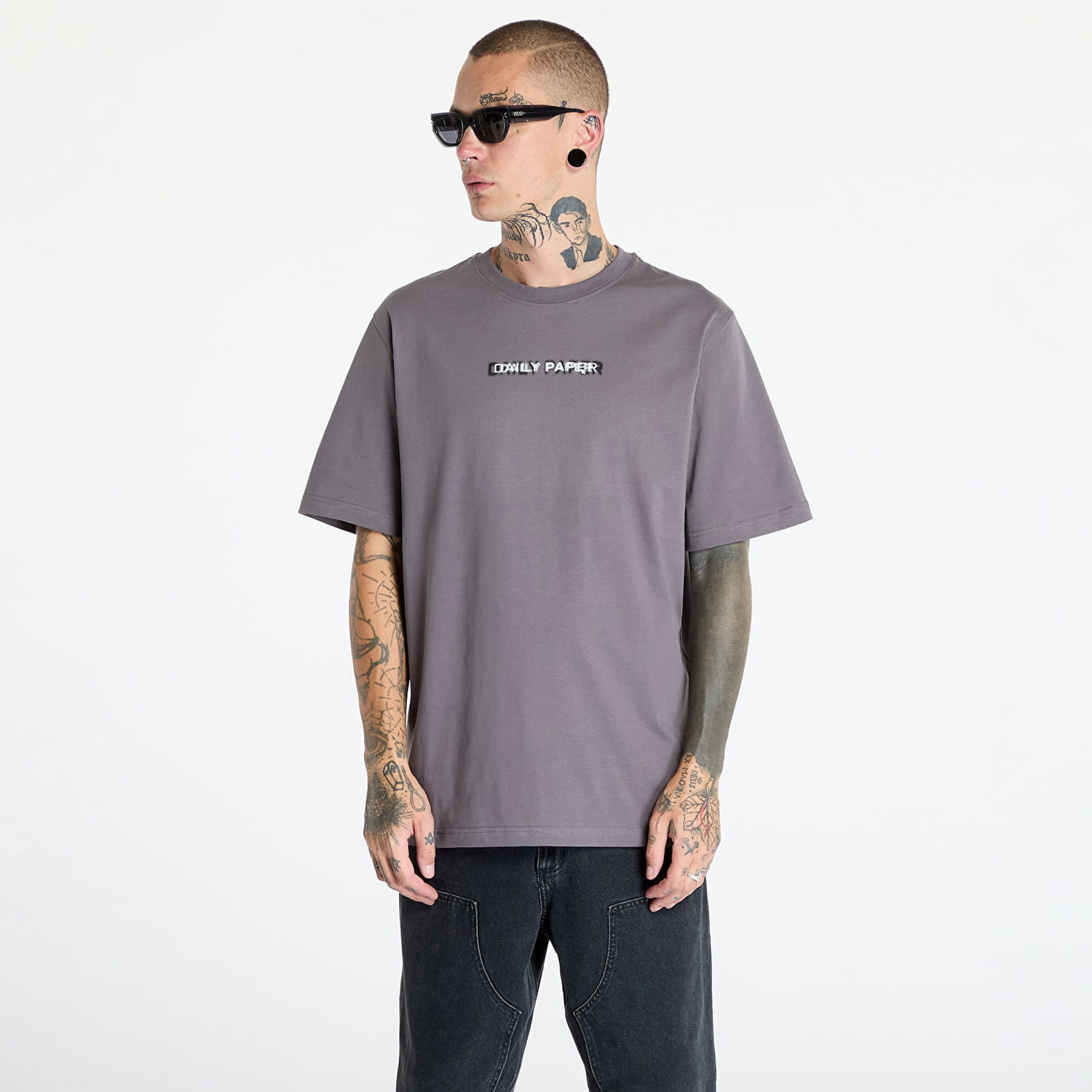 Тениска DAILY PAPER Click Boxy Ss T Shirt Rabbit Grey Сиво | 2421049, 0