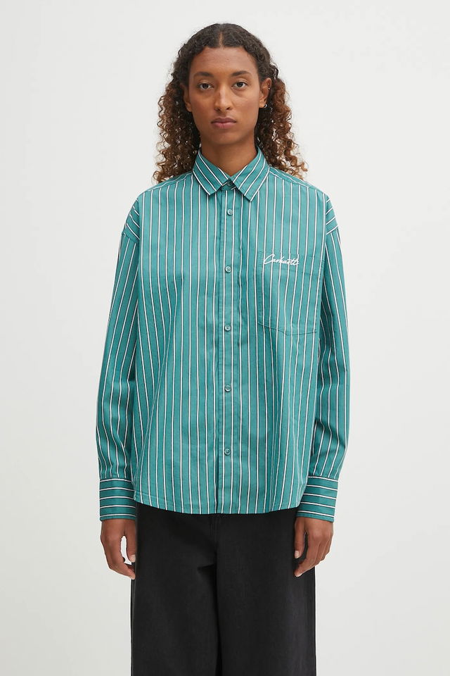 Grimsby Long Sleeve Relaxed Fit Classic Collar Striped Shirt