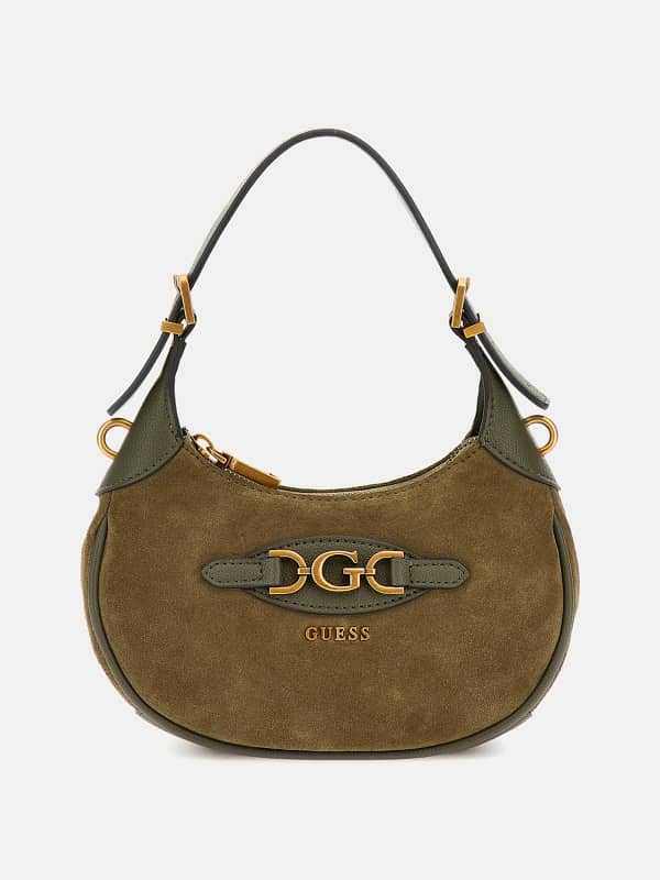 Чанта през рамо GUESS Suede Mini Shoulder Bag Зелено | HWSB9494730