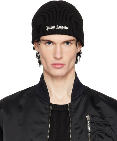 Шапка Palm Angels Classic Logo Beanie Черно | PMLC032C99FAB0011003, 0