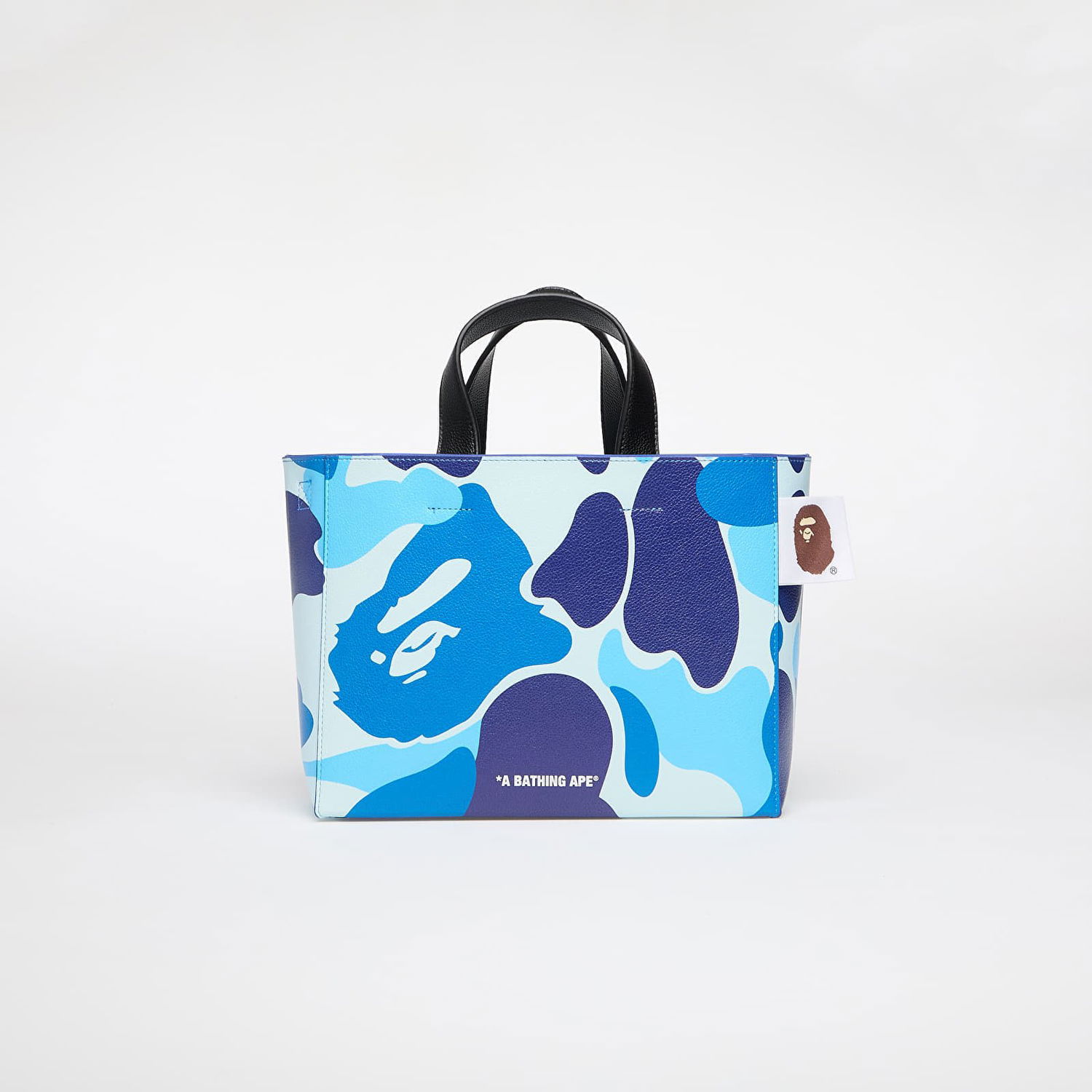 Голяма пазарска чанта BAPE A BATHING APE Abc Camo Pu Leather Bag S Синьо | 001SGK801010M BLU, 0